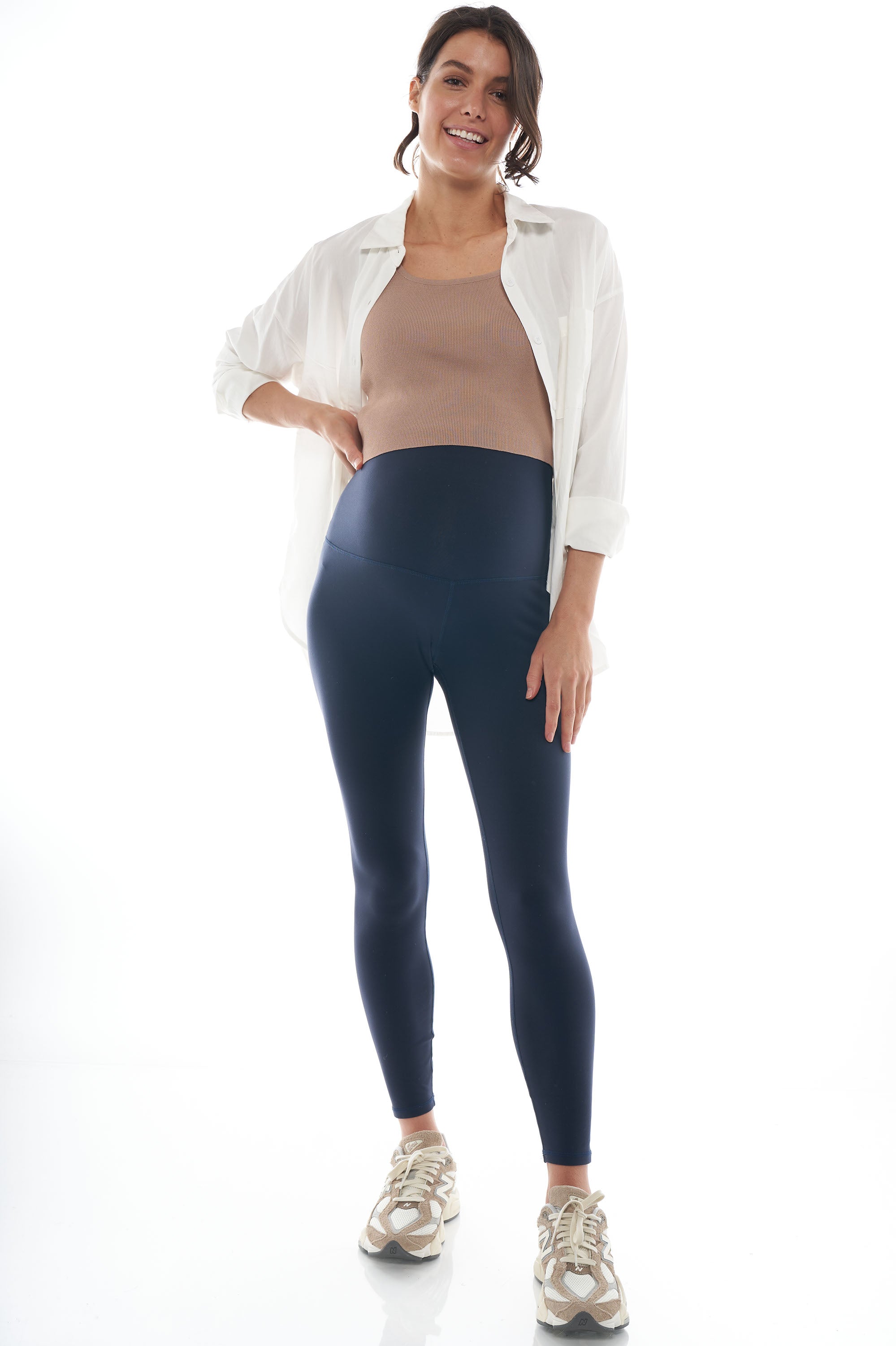 The Mom Store Comfy Belly Over Solid Maternity Leggings Navy Blue Online in  India, Buy at Best Price from Firstcry.com - 11795381